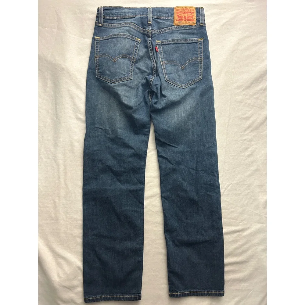 Levis 505 Regular Fit Jeans Mens 31x30 Medium Wash Blue Straight Leg Denim